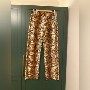 Omighty Leopard Cheetah Funky Fabulous Stylish Fun Animal Print Soft Pants Sz S